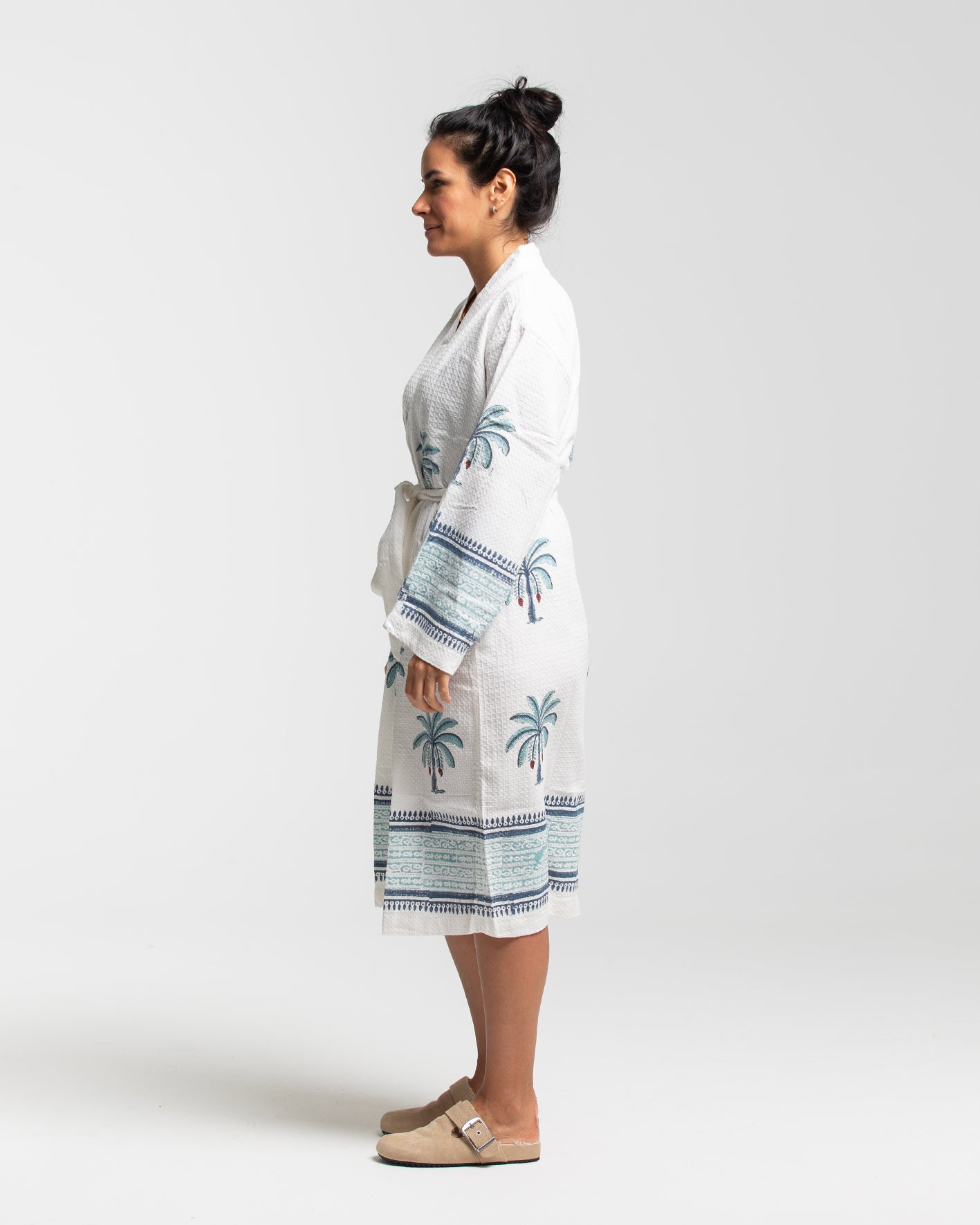 BLOCK PRINT COTTON BATH KIMONO