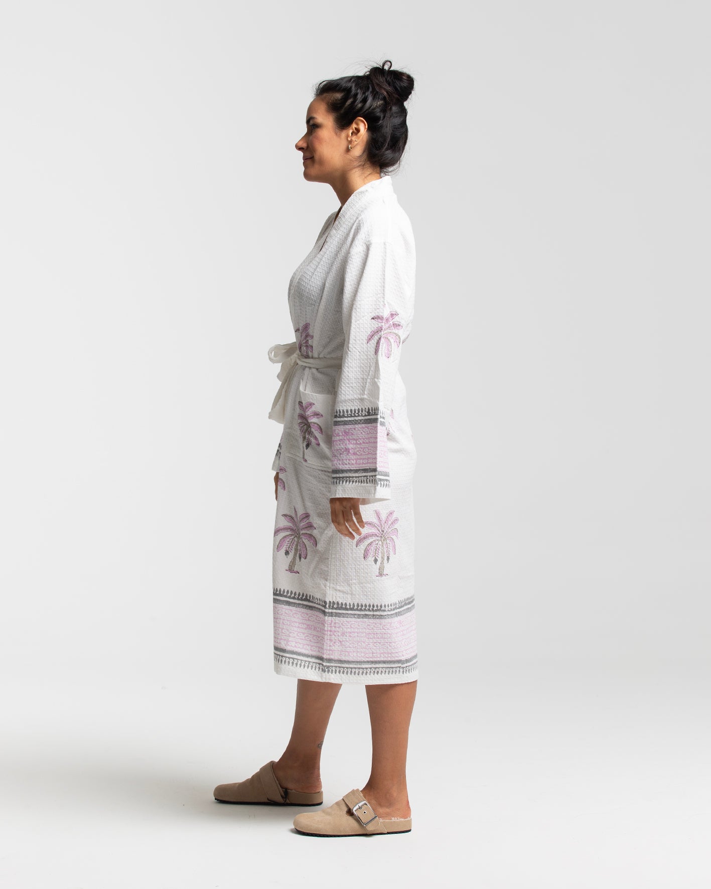 BLOCK PRINT COTTON BATH KIMONO