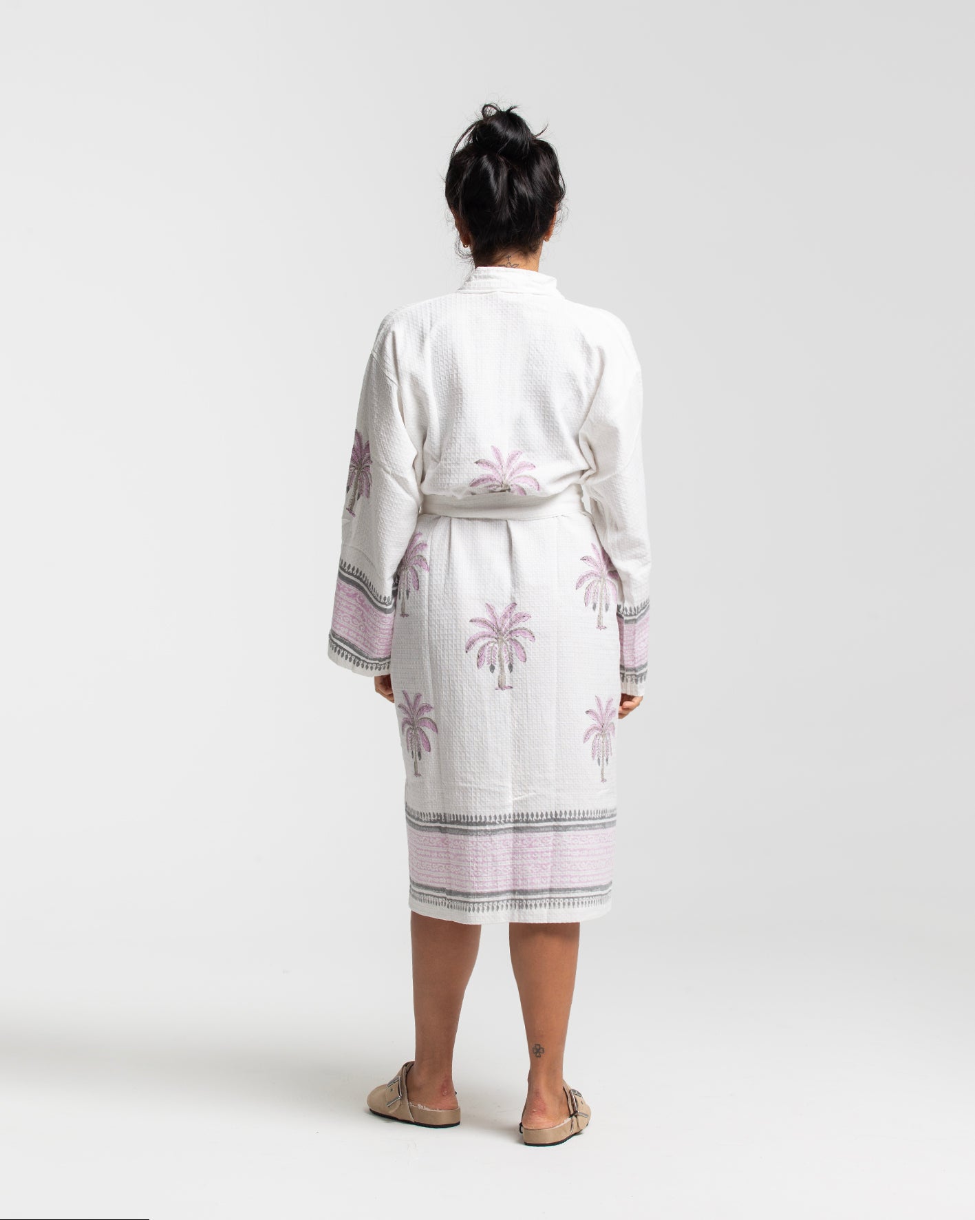 BLOCK PRINT COTTON BATH KIMONO