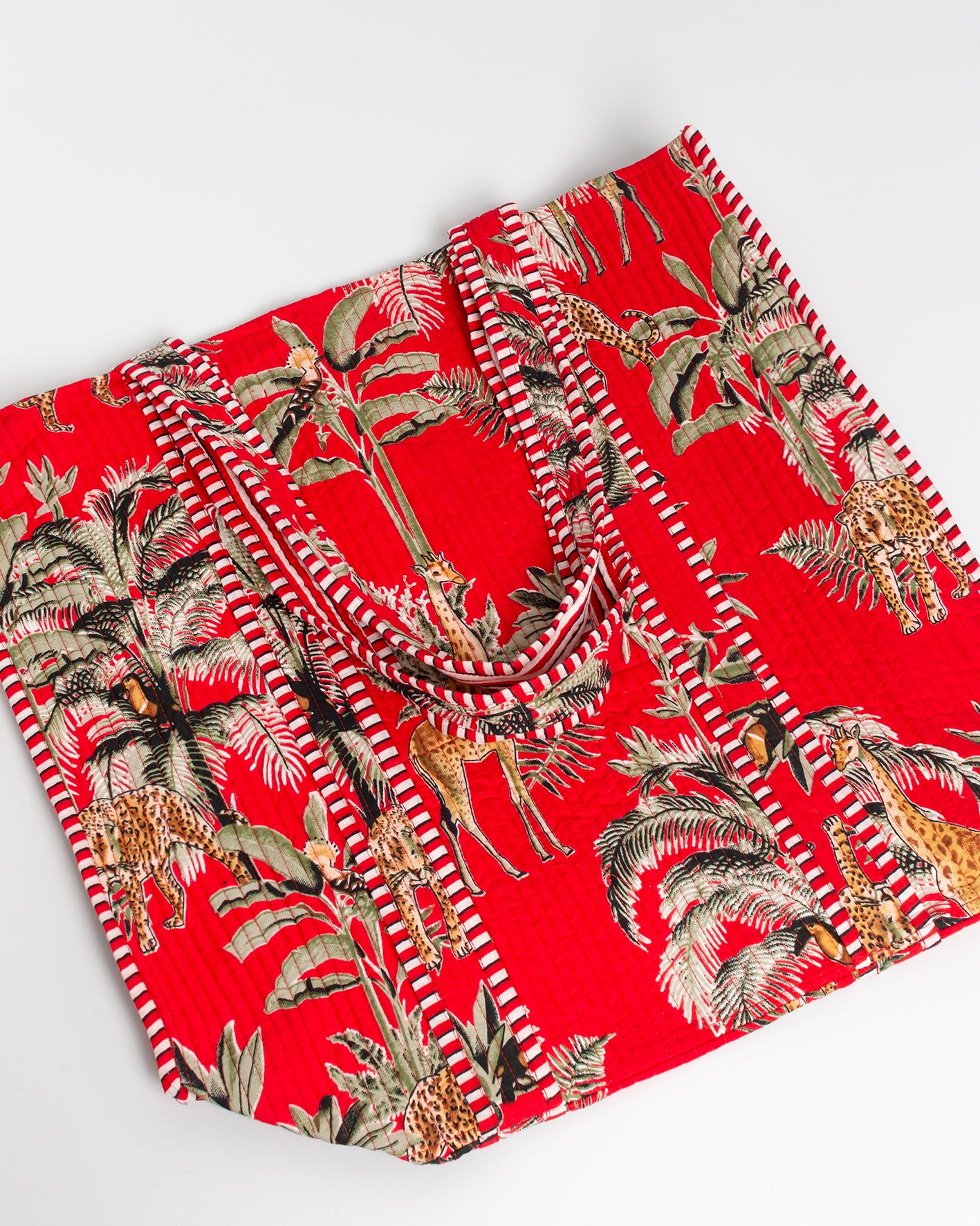RED FOREST BLOCK PRINTED SHOP BAG