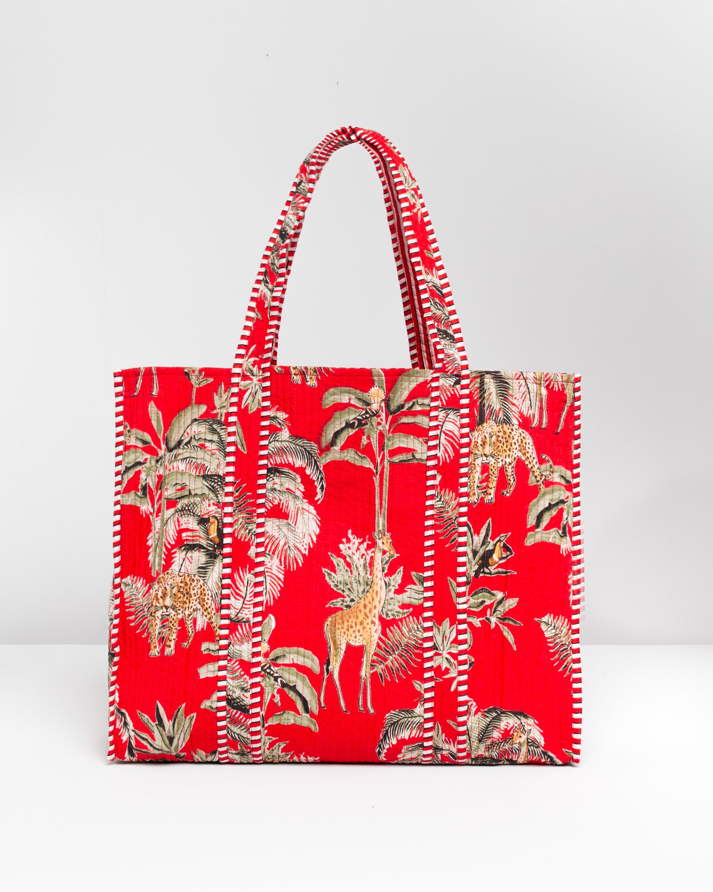 RED FOREST BLOCK PRINTED SHOP BAG