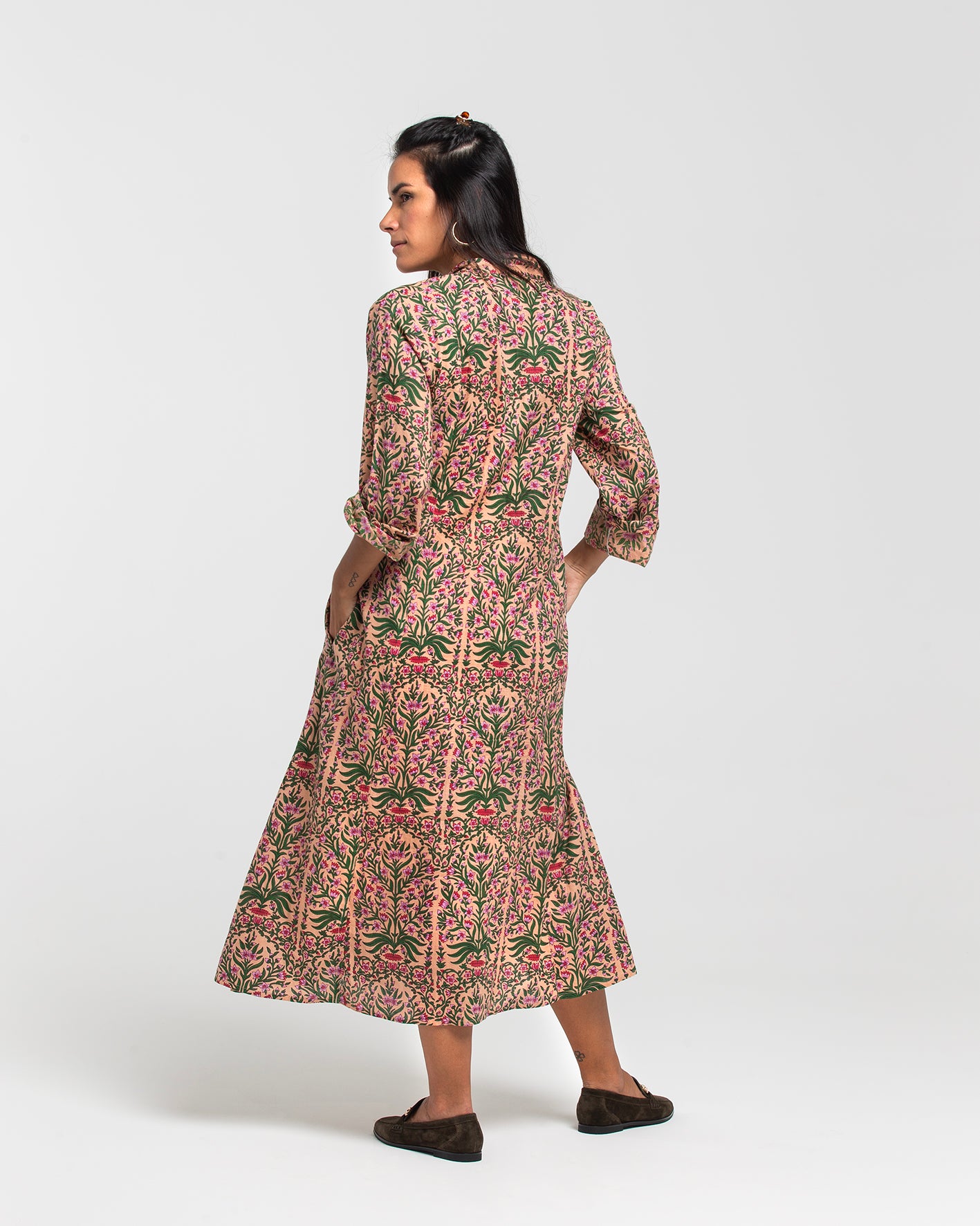 FLORAL BLOCK PRINTED DRESS