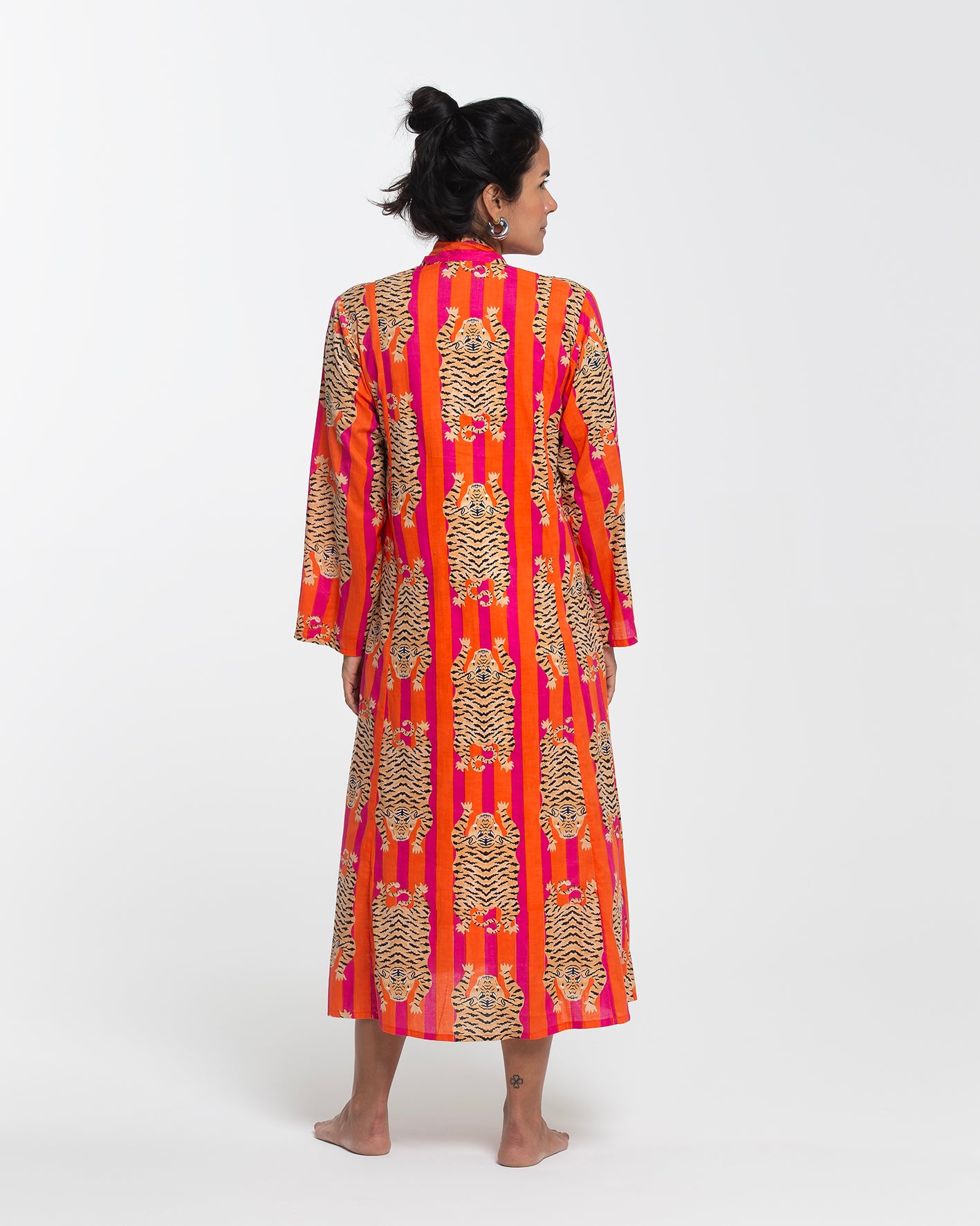 VIBRANT TIGER MIDI DRESS