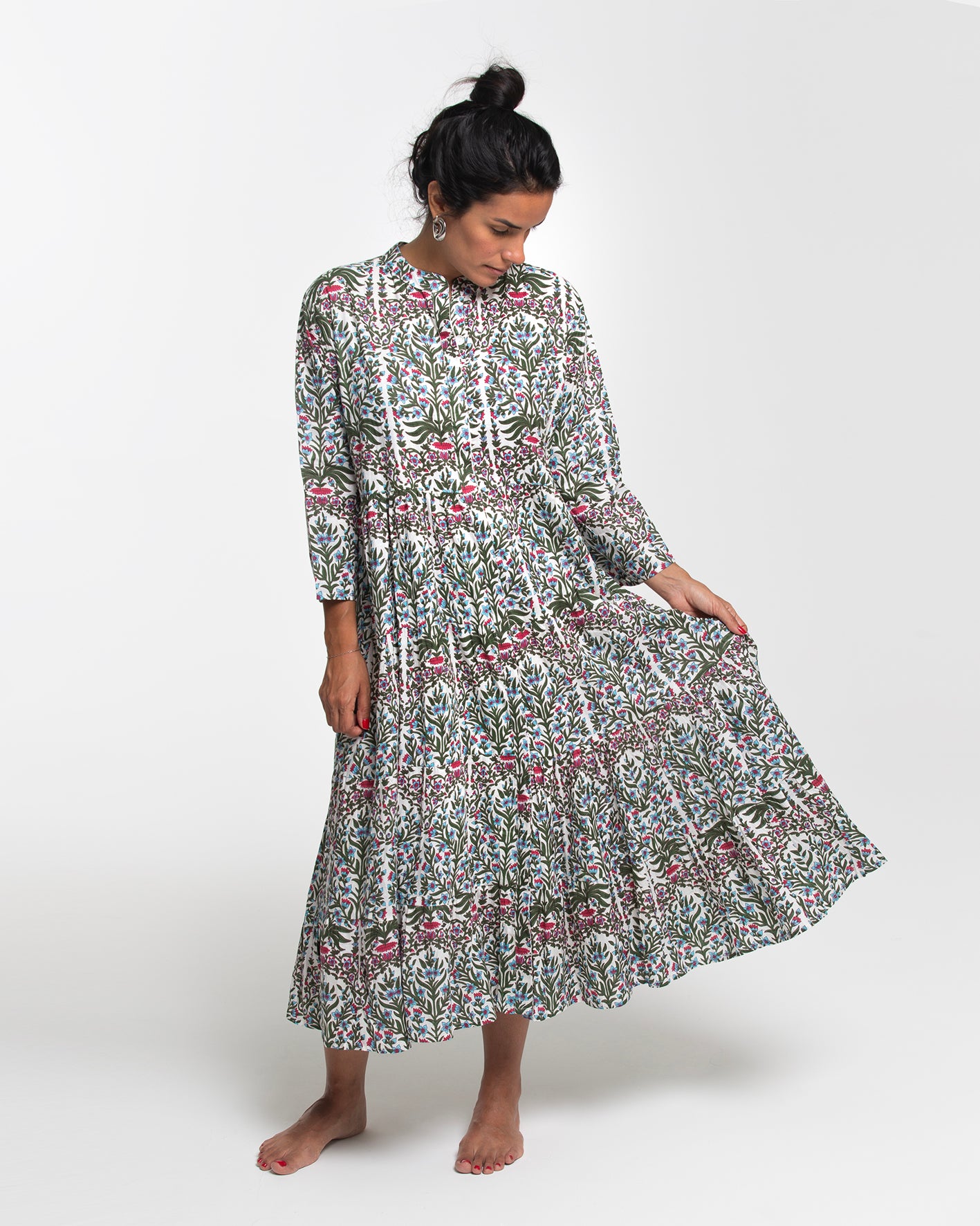 FOREST SOUL WHITE MIDI DRESS