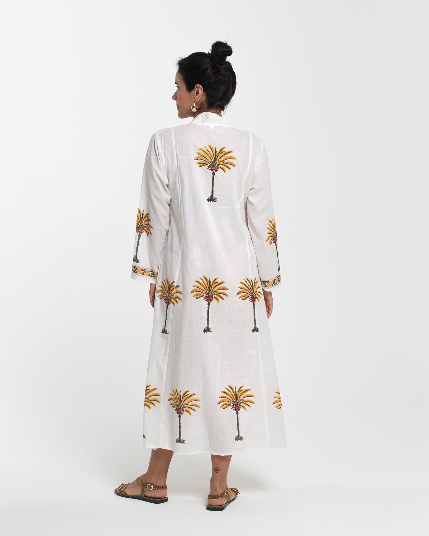 WHITE TROPICAL DESTINATION MIDI DRESS