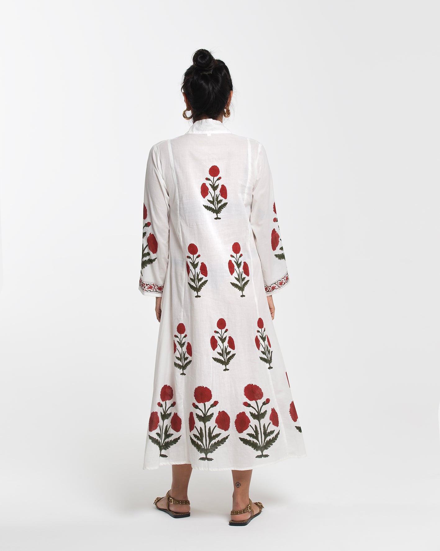 WHITE WONDERFUL BOUQUET MIDI DRESS