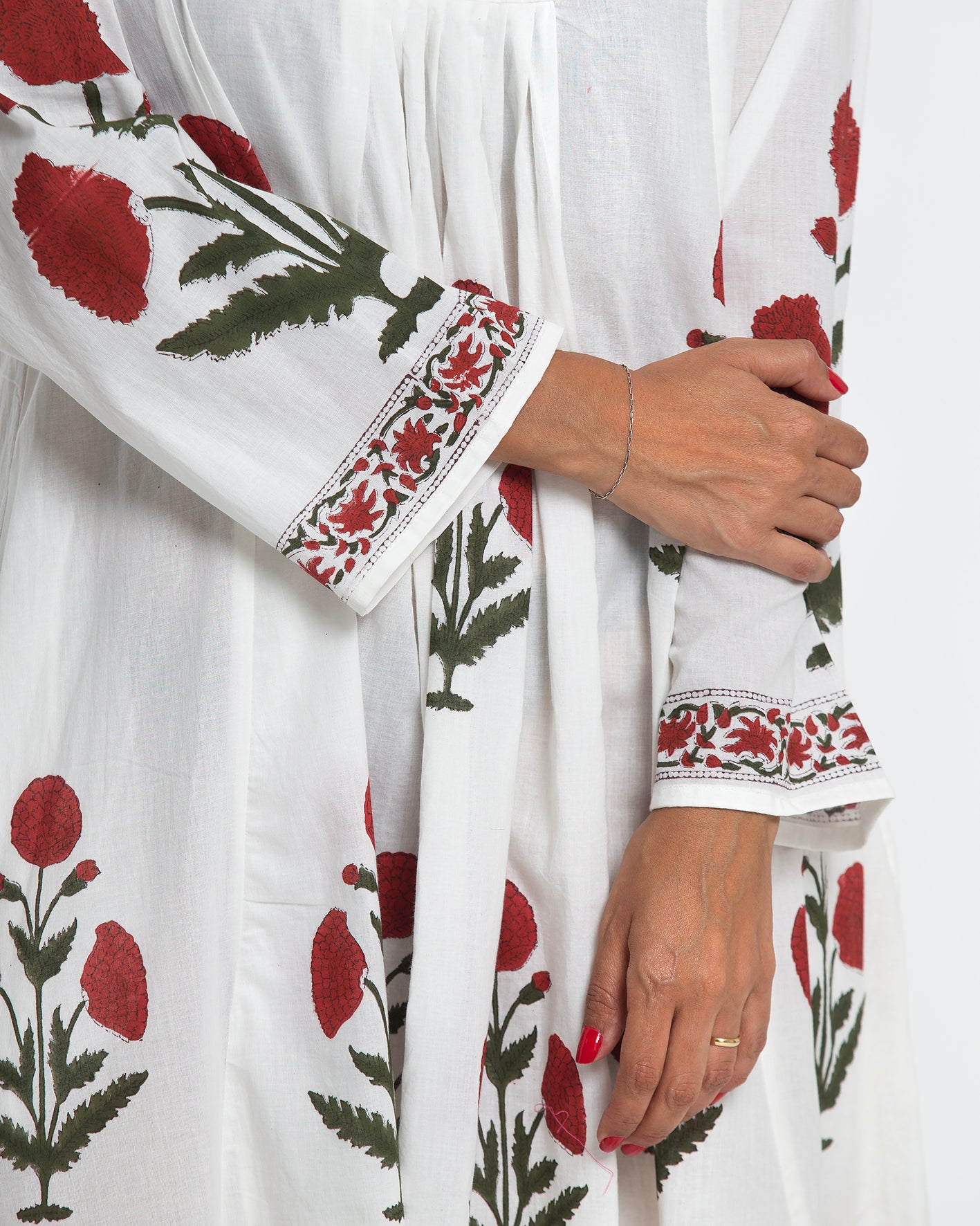 WHITE WONDERFUL BOUQUET MIDI DRESS