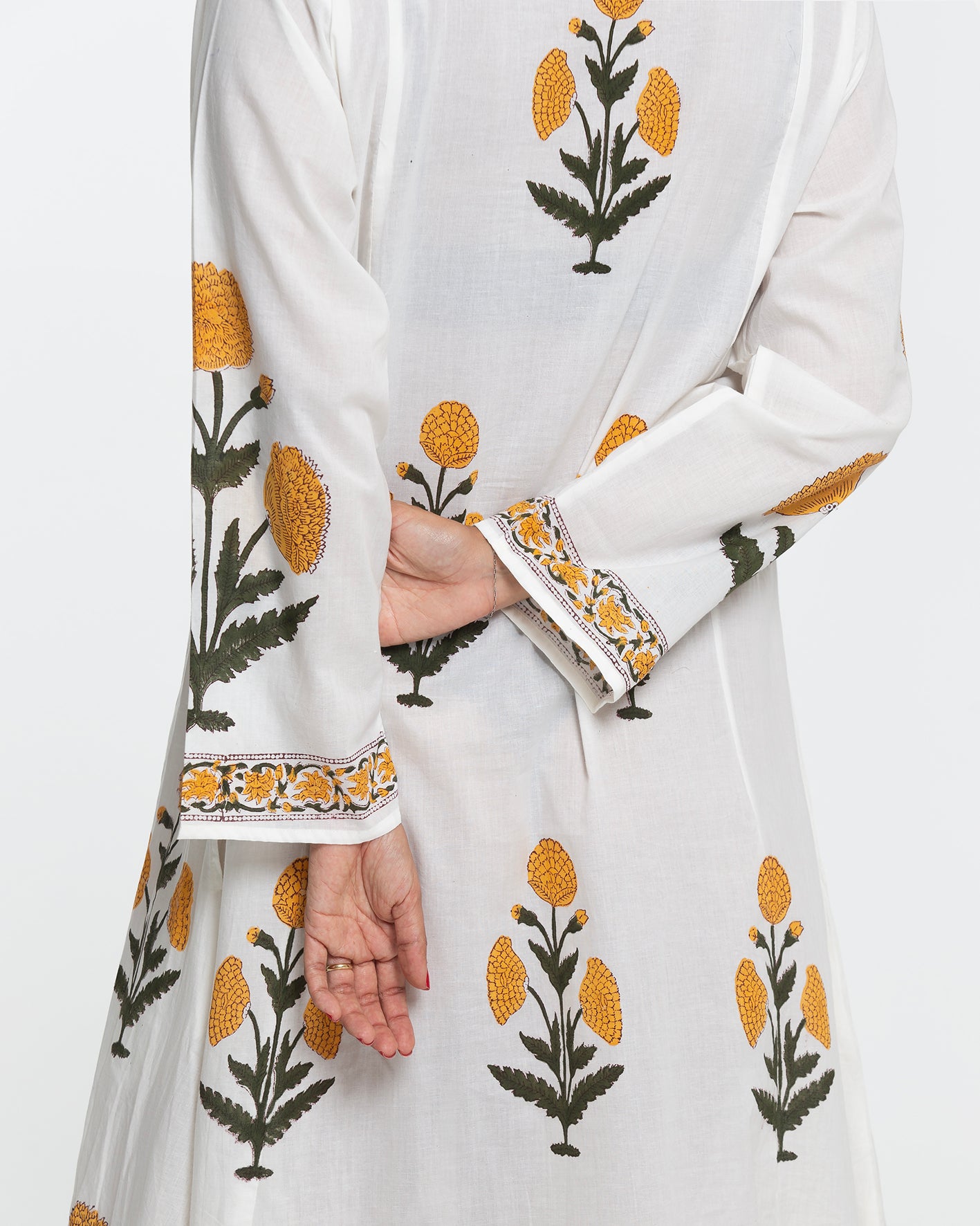 WHITE SUNFLOWER MIDI DRESS