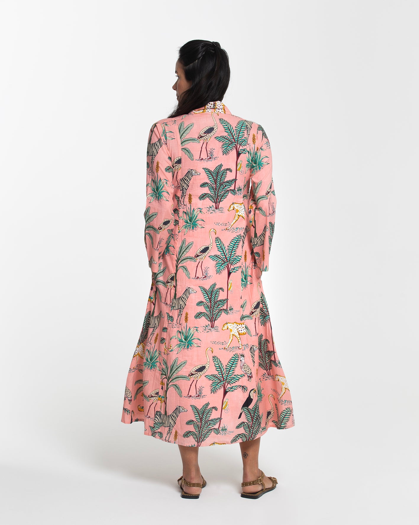 PINK JUNGLES MIDI DRESS