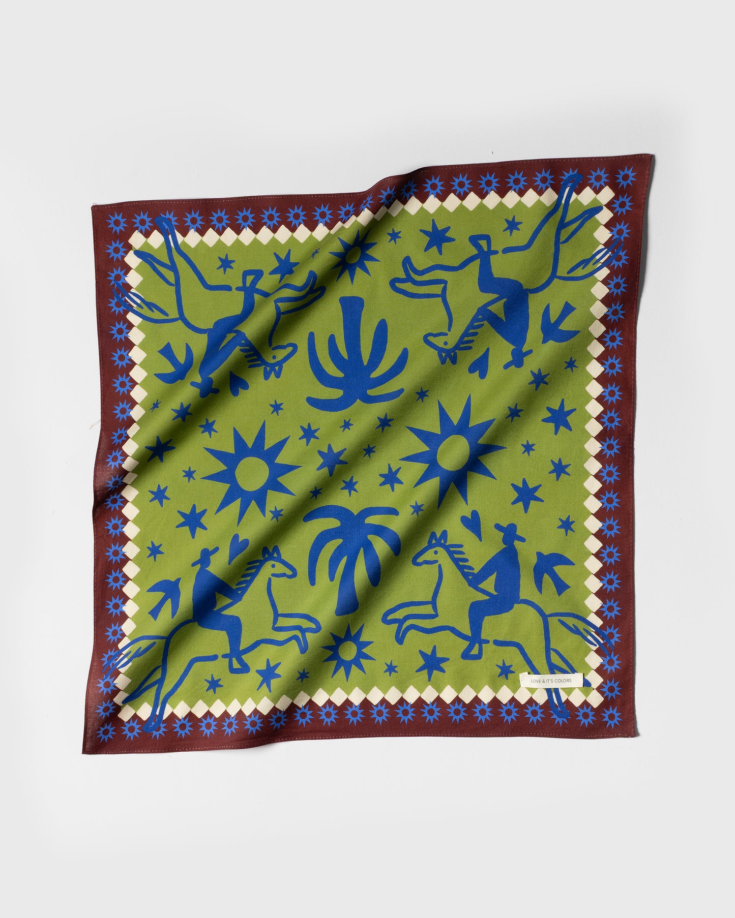 GREEN COWBOY COTTON SCARF