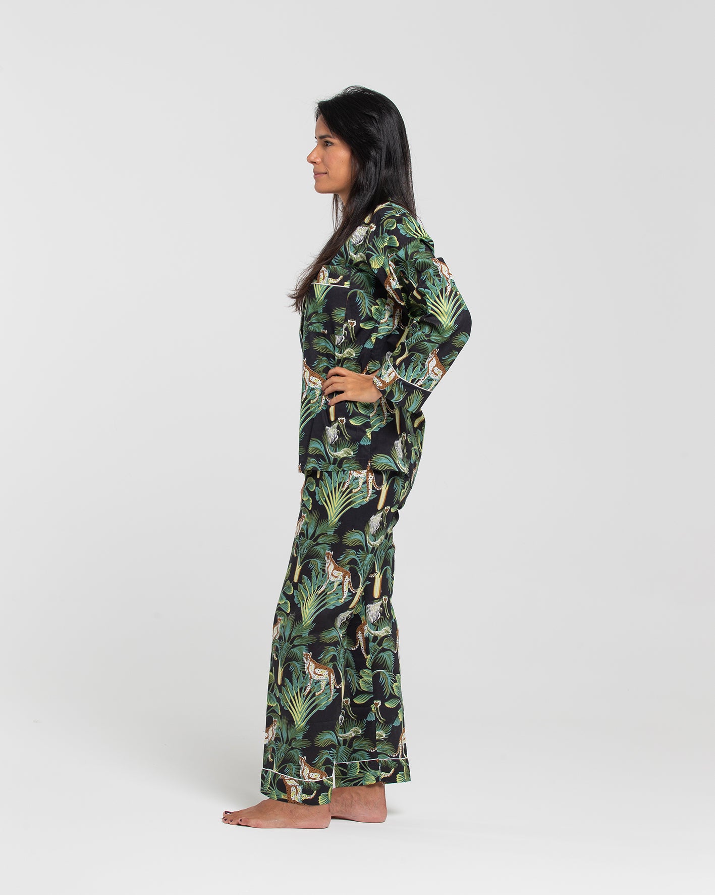 BLACK JUNGLE BLOCK PRINTED PAJAMA