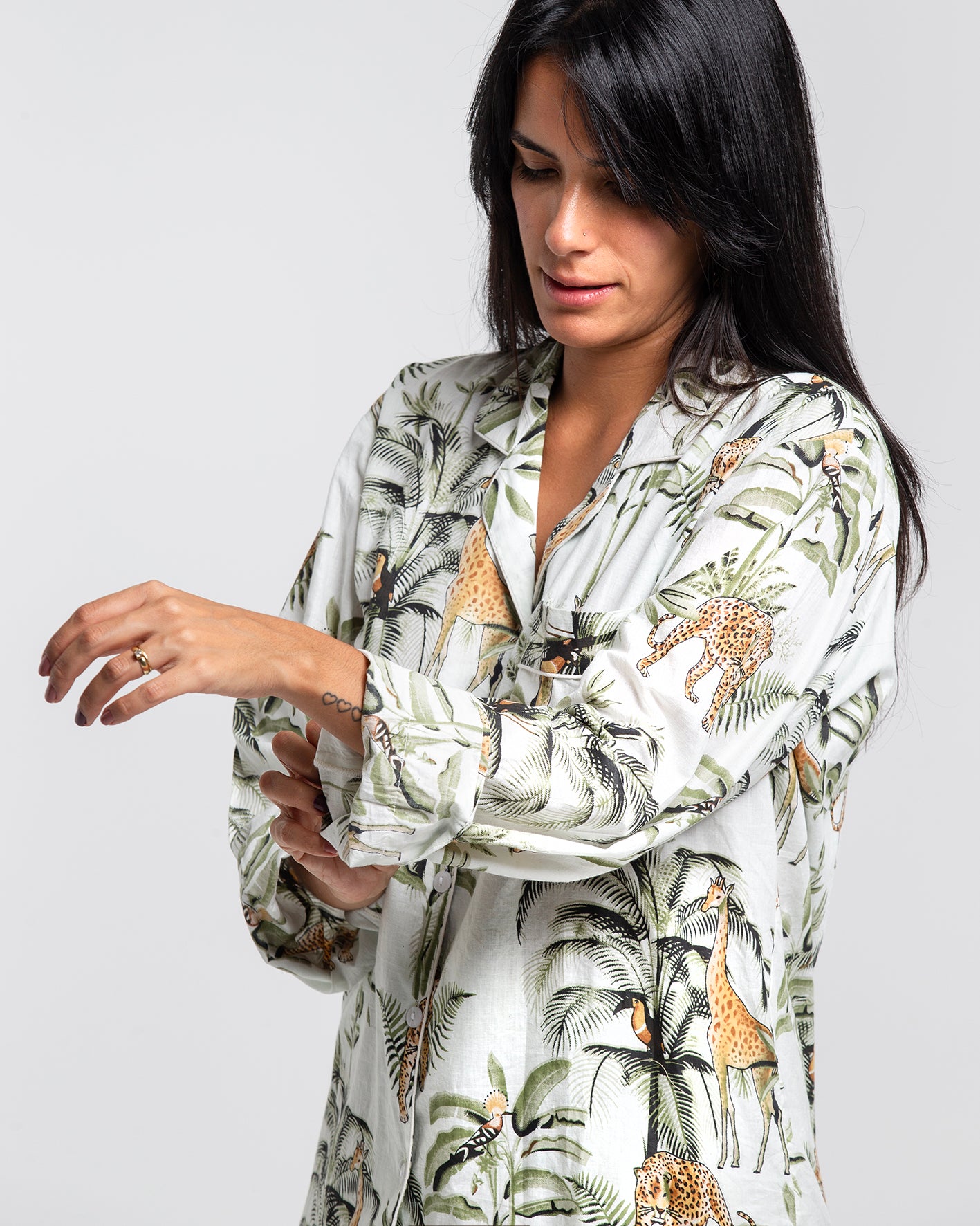 OFF JUNGLE BLOCK PRINTED PAJAMA