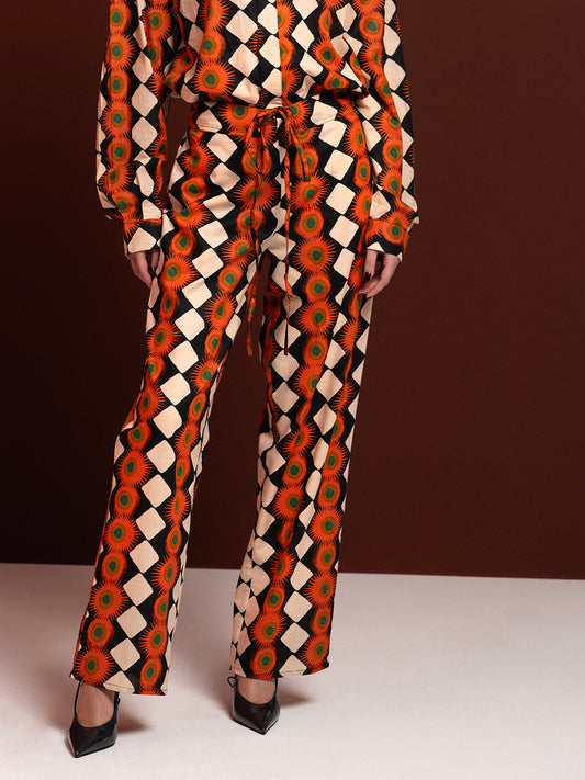 OFF WHITE EXPLOSION COTTON DRAWSTRING PANTS