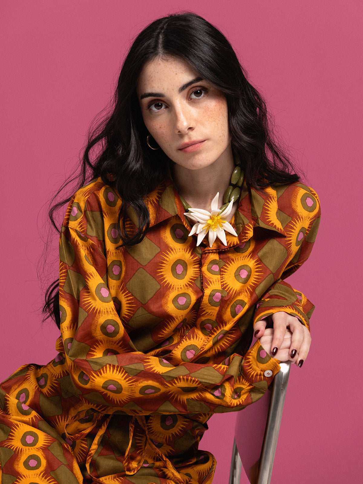 GREEN EXPLOSION OVERSIZED COTTON SHIRT