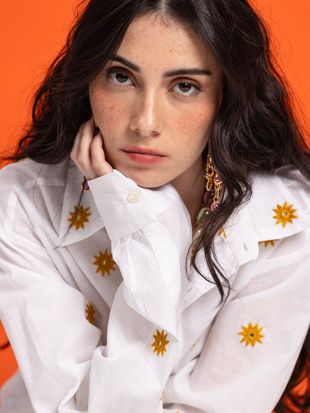 SUNNY DAY HAND-EMBROIDERED COTTON SHIRT