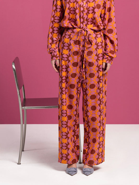 PINK SUNNY COTTON DRAWSTRING PANTS