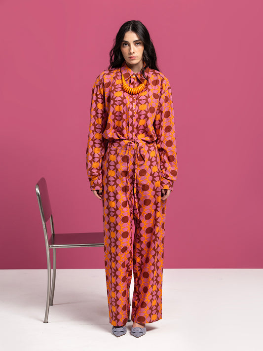 PINK SUNNY OVERSIZED COTTON SHIRT