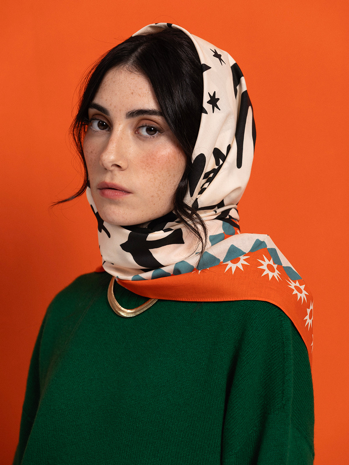 OFF WHITE COWBOY COTTON SCARF