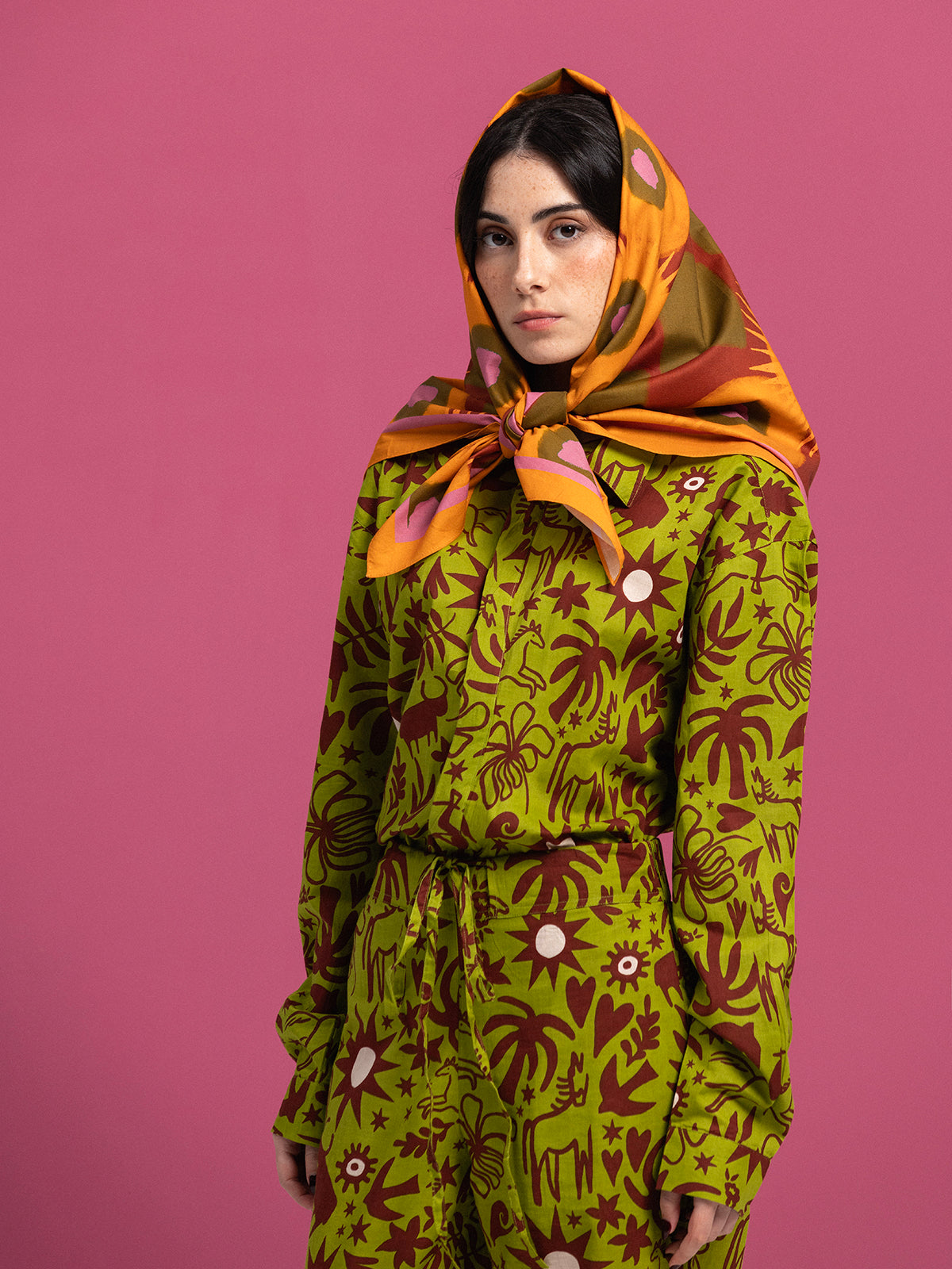 ORANGE EXPLOSION COTTON SCARF