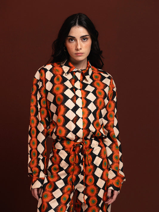 OFF WHITE EXPLOSION OVERSIZED COTTON SHIRT