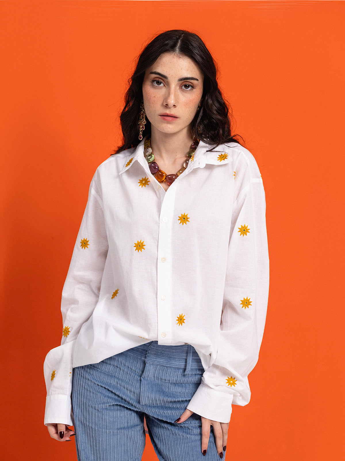 SUNNY DAY HAND-EMBROIDERED COTTON SHIRT